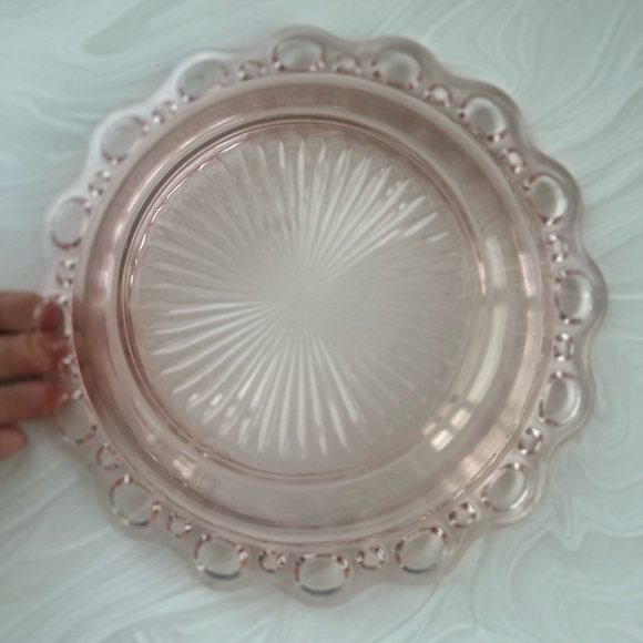 Bundle of 2. Anchor Hocking Lace Edge Pink Depression Glass Serving Bowl 1930s - Picture 4 of 12
